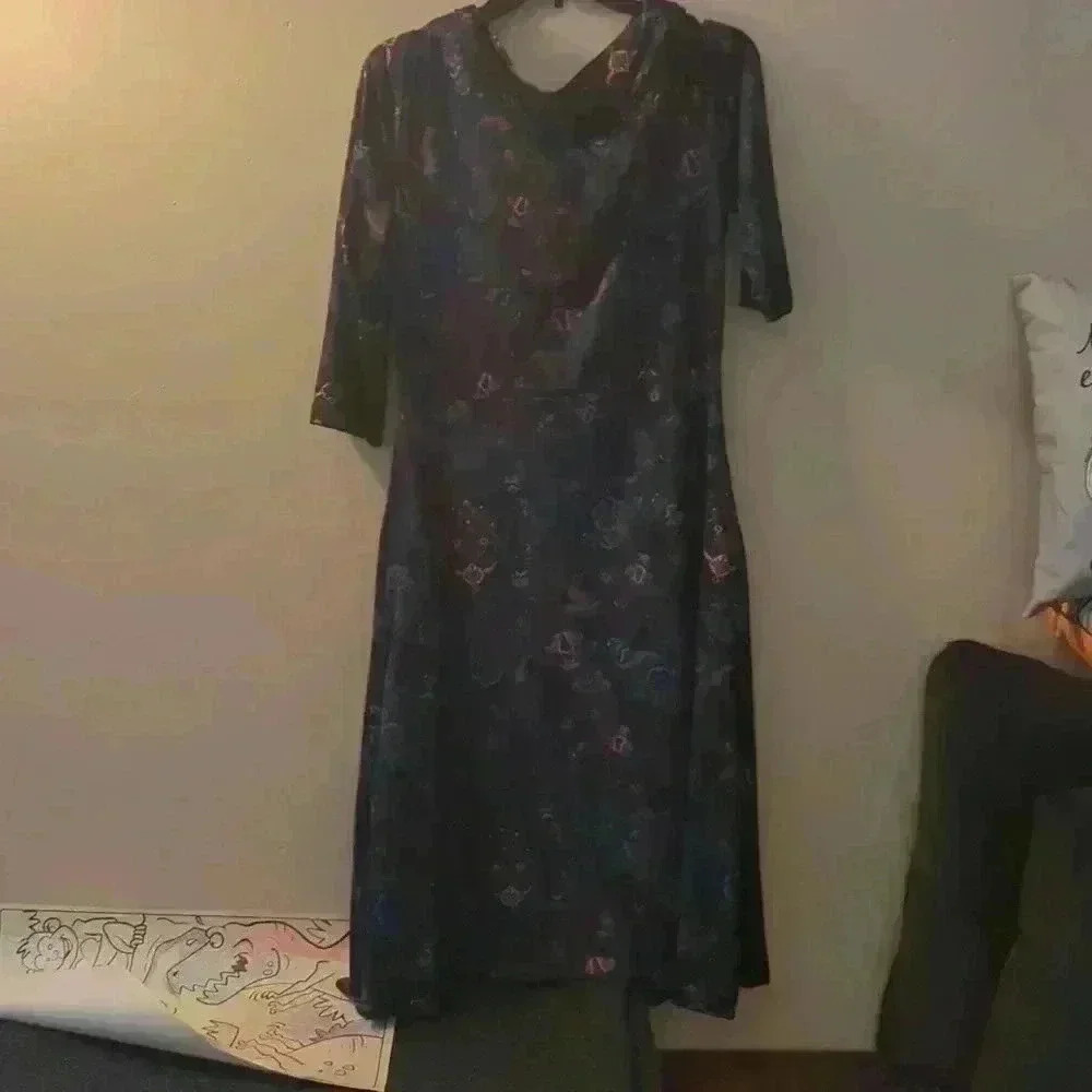 Cow neck floral long dress - Picture 3 of 3